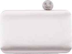 Satin Minaudiere Crystal Clasp Clutch