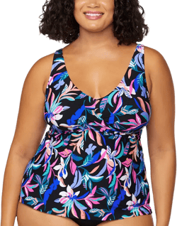 Island Escape Plus Size Monterey Printed Tankini, Exclusively at Macy's