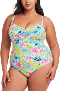 Plus Size Lets Get Away Shirred Swimsuit