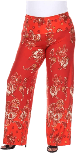 Plus Size Floral Paisley Printed Palazzo Pants