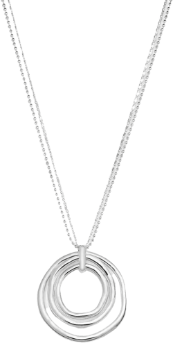 Silver-Tone Circle Pendant Necklace, 36"+ 3" extender, Created for Macy's