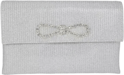 Woman's Dakota Sparkle Jacquard Envelope Clutch with Crystal Bow