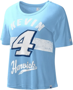 Women's Starter Light Blue Kevin Harvick Record Setter T-shirt