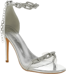 Traben Rhinestones Chain Metallic Stiletto Sandals