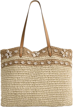 Extra-Large Shell Straw Tote, Exclusively at Macy's