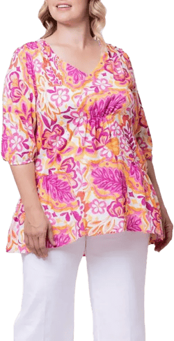 Women's Plus Size Oasis V-Neck Tunic Top