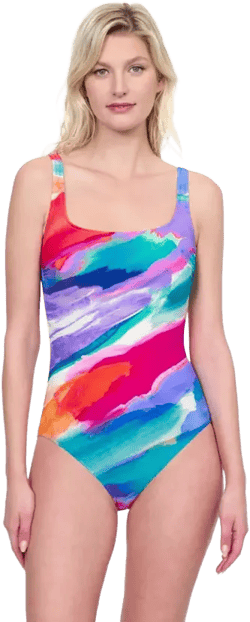 Palma De Mallorca Square Neck One-Piece Swimsuit