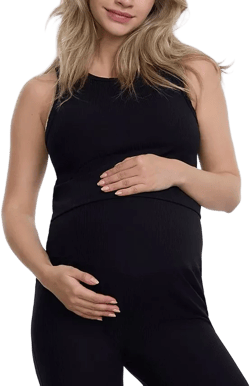Maternity Crew Neck Racerback Cropped Tank - Motherhood