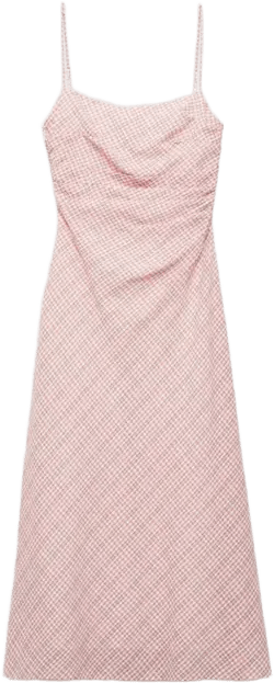 Women's Check-Print Midi-Dress