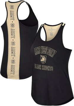 Women's Colosseum Black Distressed Army Black Knights 10 Days Racerback Scoop Neck Tank Top