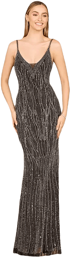 LARA Women's V-Neck Fitted Gown - OUTLET