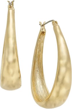 Hammered Oval Hoop Earrings, Exclusively at Macy's