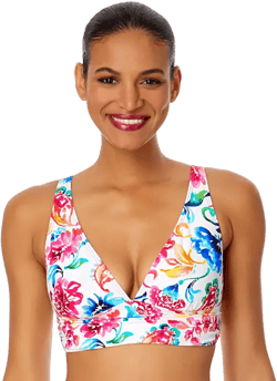 Anne Cole Women's Watercolor Paisley Shirred Bikini Top