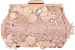 Woman's Bea Embroidered and Beaded Tulle Satin Clutch