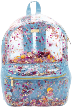 Packed Party Celebrate Every Day Clear Backpack Women's Small Fashion Shoulder Book Bag Great for Ladies at School, Work, Travel, and the Beach (Clear)