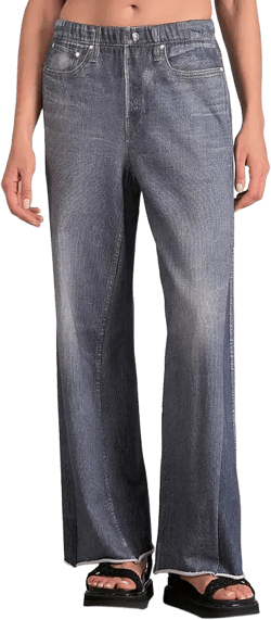 Elan Women's Cotton High-Rise Faux-Denim Straight-Leg Pants