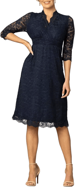 Women's Scalloped Boudoir Lace Cocktail Dress
