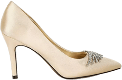 Rhodolia Diamante Brooch Detail Satin Pumps