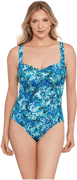 Women's ShapeSolver Shirred Bodice One-Piece Swimsuit