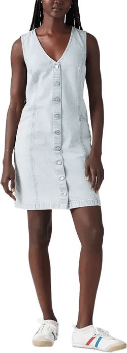 Plus Size Vianna Sleeveless Denim Vest Dress