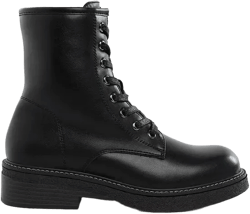 Clover Faux Leather Lace Up Boots