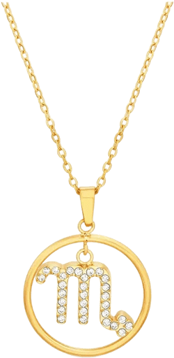 Gold-Tone Dangle Round Initial Pendant Necklace