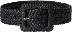 Women's Raffia Wide Covered-Buckle Belt
