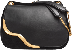 Malverne Leather & Suede Crossbody with Chain Strap