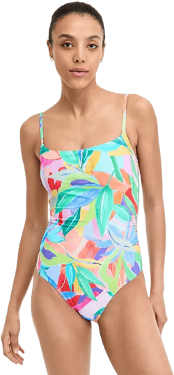 Women's Tropi-Flage Printed Scoop-Neck One-Piece Swimsuit, Exclusively at Macy's