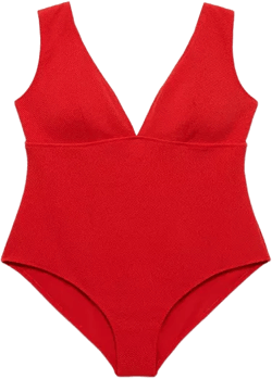 Women's Ribbed V-Neck Swimsuit
