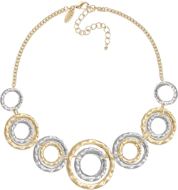 Two-Tone Hammered Link Statement Necklace, 18" + 3" extender, Exclusively at Macy's