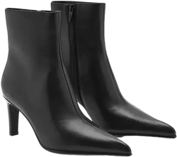 Mango Women's Leather Pointed Ankle Boots