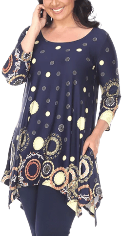 Plus Size Erie 3/4 Sleeve Tunic Top