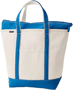 Large Natural 5 Pocket Zip Top Canvas Tote Bag