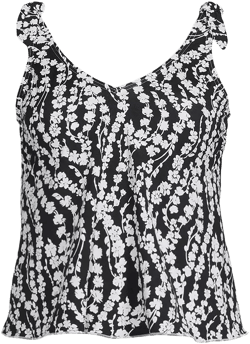 Lands' End Women's Tie Shoulder Flutter Tankini Top