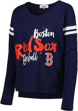 Women's Touch Navy Boston Red Sox Free Agent Long Sleeve T-shirt