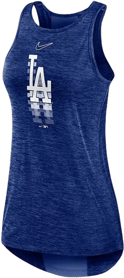 Women's Royal Los Angeles Dodgers Logo Fade High Neck Performance Tank Top