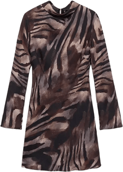 Women's Short Satin Animal Print Dress