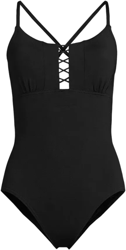 Women's Lace Up One Piece Swimsuit