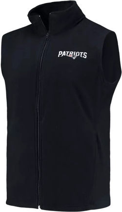 Men's Navy New England Patriots Houston Fleece Full-Zip Vest
