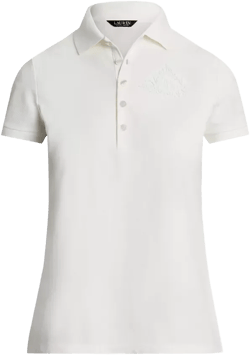 Lauren Ralph Lauren Women's Floral-Logo Cotton Piqué Polo Shirt