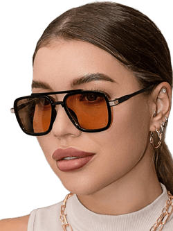 Retro Square Aviator Style Sunglasses For Women, Classic Plastic Fashion Decoration Outdoor Travel Beach UV Protection Eyewear Beach Accessories For Women Sun Glasses Sunglasses Shades Fashionable Shade Elegant Outfit Family Outings Travel Vacation Holiday