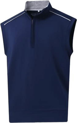 Rouen Mens Vests Outerwear Lightweight Moisture Wicking Midlayer Sleeveless Sports Golf Quarter Zip Pullover Mens Vest Navy Large