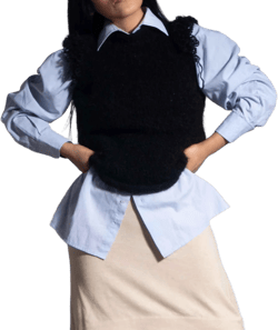 Black alpaca knit sweater vest| wool vest|vest women| alpaca vest| womens black vest| felted vest| by SONQO