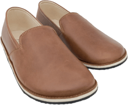 Barefoot Brown Women Shoes, Minimalist Rubber Sole Moccasins, Narrow Heel Wide Toe Box Comfy Slip On