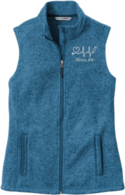 Nurse Fleece Vest, Personalized Gifts for Nurses, Custom Nursing Apparel, Personalized Fleece Sweater Vest, Custom Nurse Designs with Names