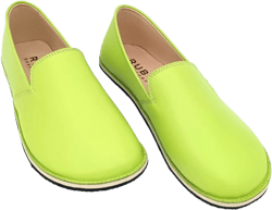 Barefoot Green Shoes Women, Minimalist Rubber Sole Moccasins, Narrow Heel Wide Toe Box Comfy Slip On