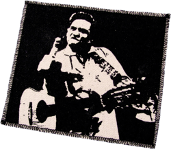 One Johnny Cash finger canvas patch, finished edge, any color you choose, FREE SHIPPING USA