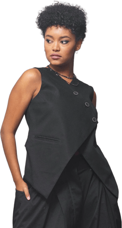New black waistcoat women avant garde clothing, Vest women goth clothes