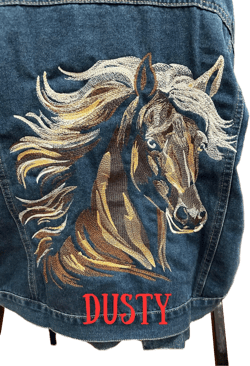 Embroidered Horse Denim Jacket